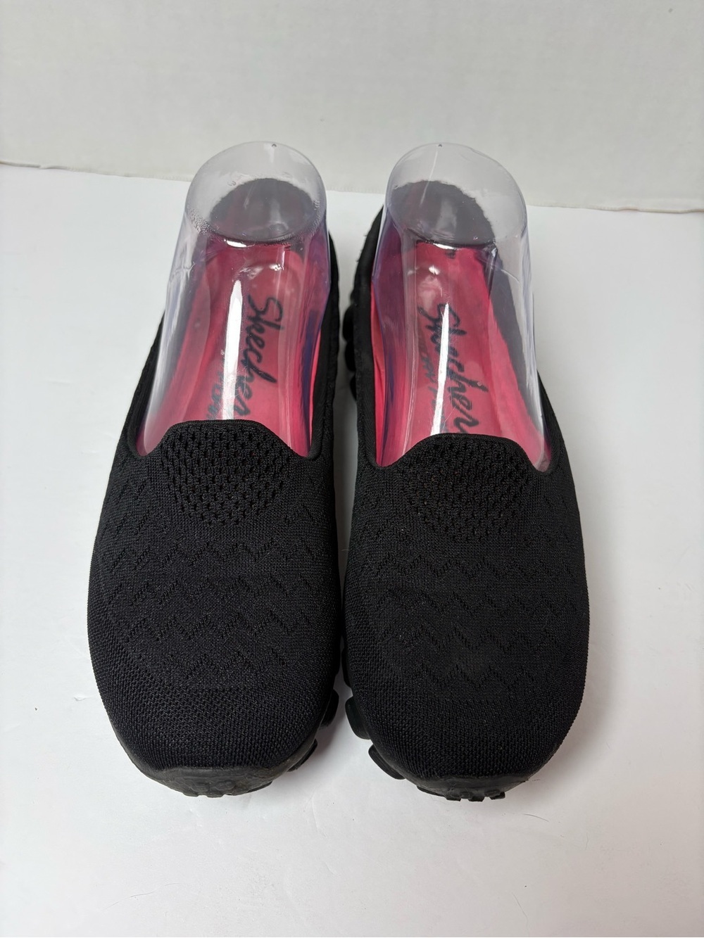 Skechers Women’s Black Knit Memory Foam Slip-on Loafers Size 7